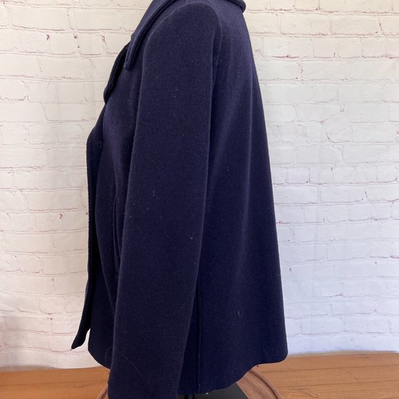 60's Navy Blue Pea Coat - Size Medium/Large -Sears - Picture 3 of 13